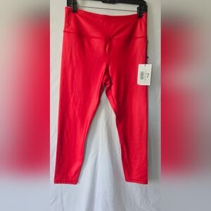 NWT Zyia Red Metallic Hi Rise 7/8 Light N Right Leggings Size 12